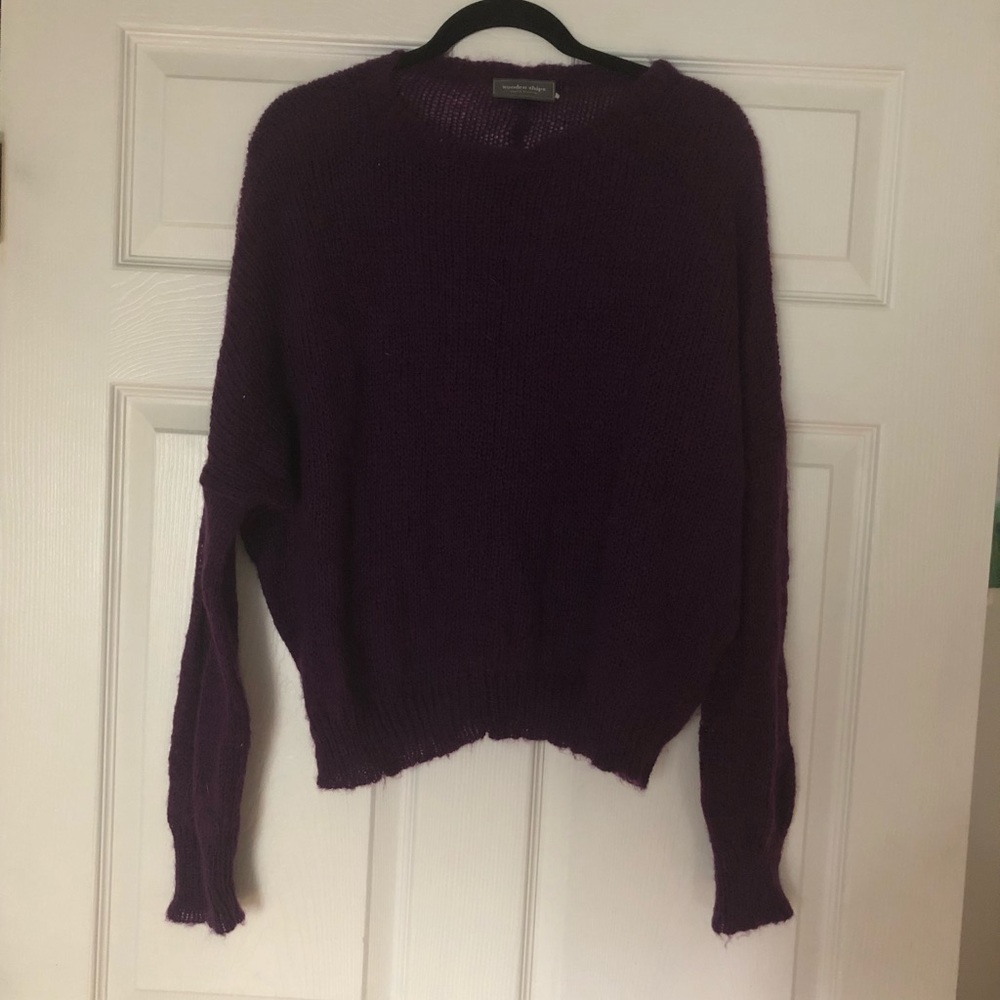 NWOT purple wooden ships sweater Anthropologie